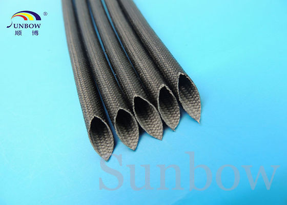 China Silicone Coated Glass Fibre Sleeving High Temperature Silicone Fiberglass Sleeving 5mm Black supplier
