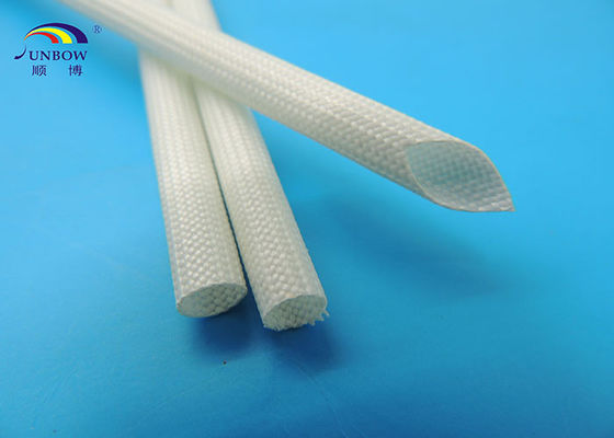 China 1200V White Color Silicone Resin glassfiber sleeving For Automotive Wiring Harness supplier