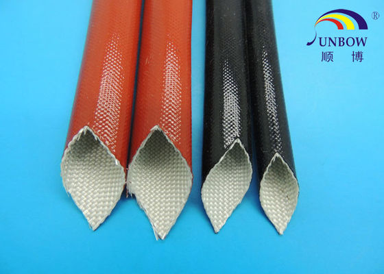 China Silicone Coated Fiberglass Expandable Braided Sleeving / Sleeves / Tubing / Pipes supplier