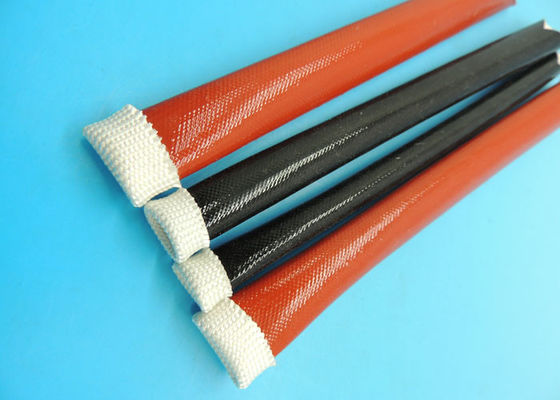 China 4KV Silicone Resin Coated Braided Fiberglass Sleeve / Expando Sleeving 0.5mm ~ 50.0mm supplier