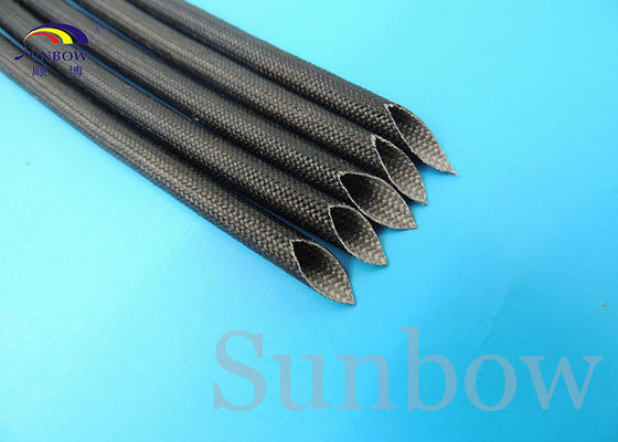 China 5.0mm Saturated Black Silicone Resin Fiberglass Sleeving 2500V supplier