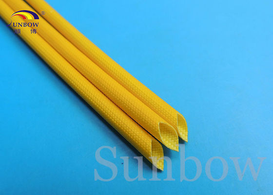 China H Class 2.5KV Yellow Silicone Fiberglass Sleeving Flexibility Flame Retarding Properties supplier