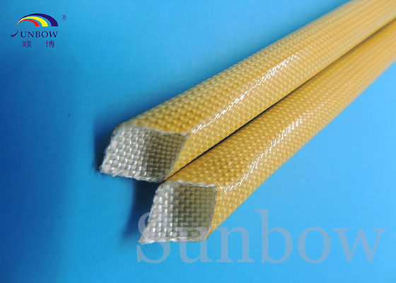 China Amber color Polyurethane fiberglass Sleeving 2500V Heat Resistance supplier