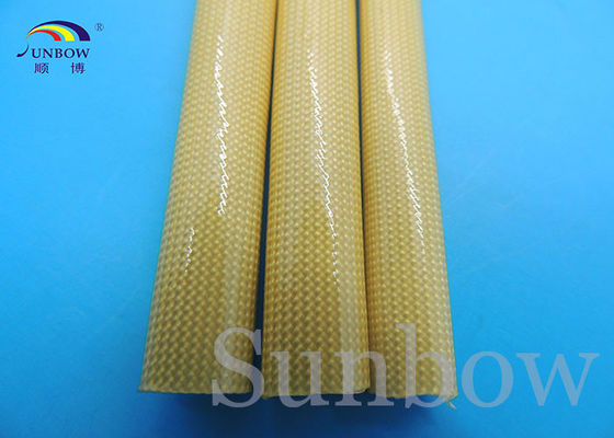 China 4kv Polyurthane Resin Coated Fiberglass Sleeve For Wire Harness supplier