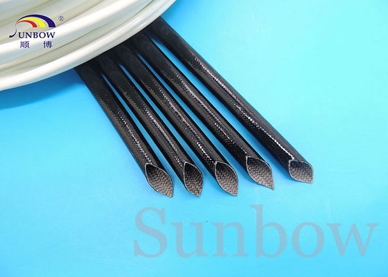 China 4.0KV 10mm Black silicone rubber fiberglass sleeve silicone fiberglass sleeving supplier