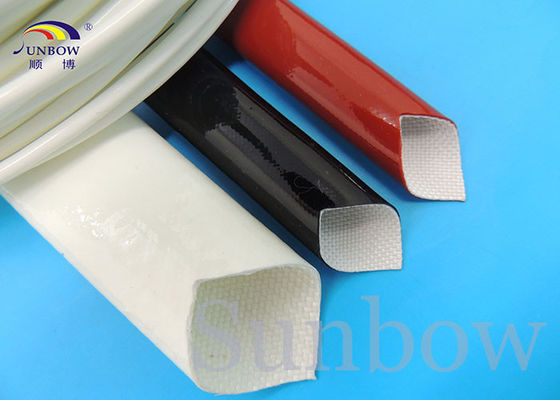 China Silicone Rubber Coated High Temperature Fiberglass Sleeve Silicone Fiberglass Sleeving supplier