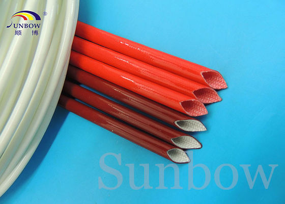 China GLASS FIBRE SILICONE WIRE SLEEVING SILICONE FIBERGLASS SLEEVING supplier