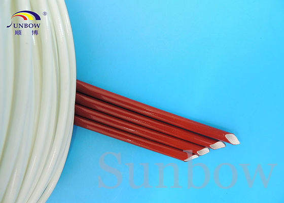 China UL Brick Red Silicone fiberglass sleeving silicone rubber coated fibreglass sleeves supplier
