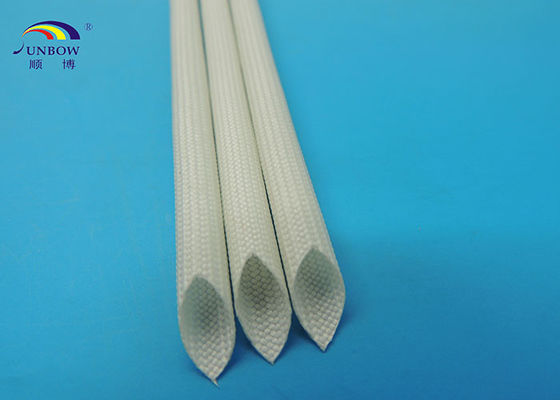China Soft White 1.5KV  Silicone Fiberglass Sleeving for Wire Insulating Electric Appliance supplier