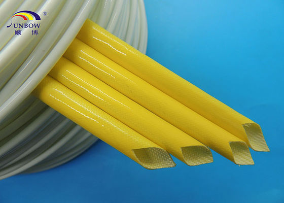China Colorful Silicone Rubber Fiberglass Sleeving / Braided Fiber Glass insulation Sleeve supplier