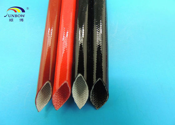 China Flexile Fire Resistance Silicone Coated Braided Fiberglass Insulation Sleeving for Electrical Wires supplier