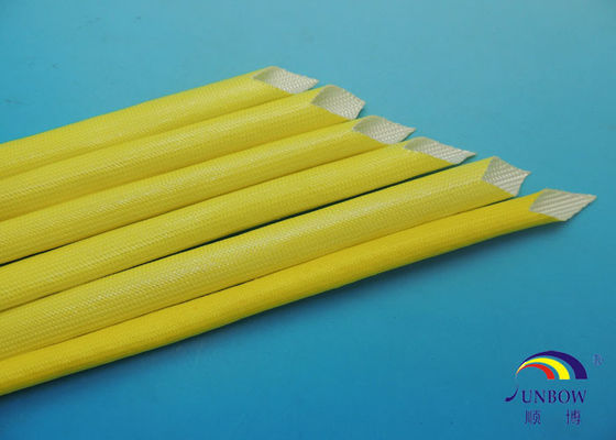 China Yellow Black Red Natural Color Acrylic Resin Fiberglass Braided Sleeving / Eco-friendly Insulating Sleeves supplier