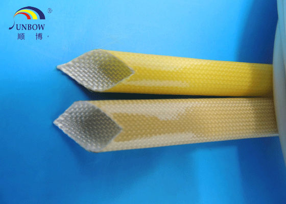 China 0.5-35mm Heat resistance and good electrical Polyurethane (PU) amber fiberglass sleeve for F grade machinery supplier