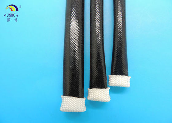 China Black 2.0mm ID Expandable braided Sleeving Saturated Liquid Silicone Resin for Wiring Insulation supplier