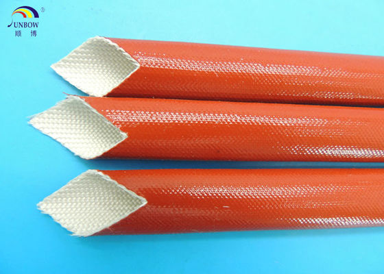 China Silicone Rubber Coated Fiberglass Sleeving Expandable Sleeve For H Class Electrical Motor supplier