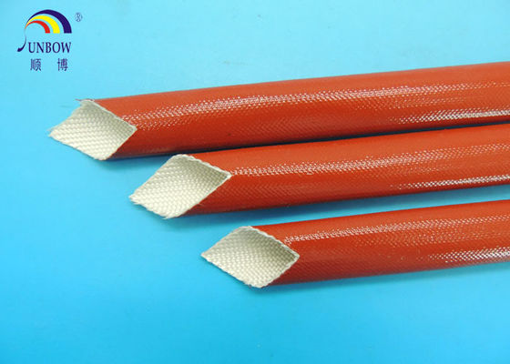 China 4KV Yellow Expandable Braided Fiberglass Sleeve With PU and Acrylic Resin supplier