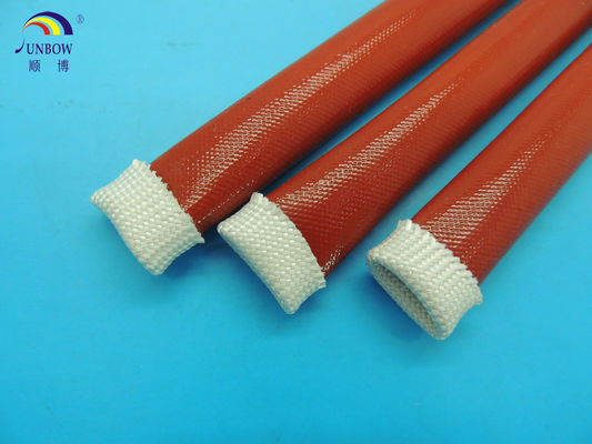 China Red ID 10MM Expandable Braided Sleeving Coated with Silicone Resin -60℃ ~ 180℃ supplier
