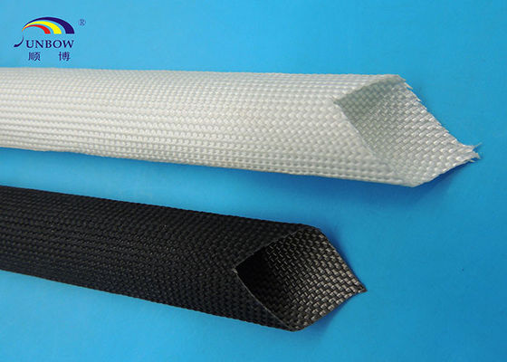 China Flame Retardant Soft Braided Insulation Sleeve / Fiber Glass Sleeving ID 12MM supplier