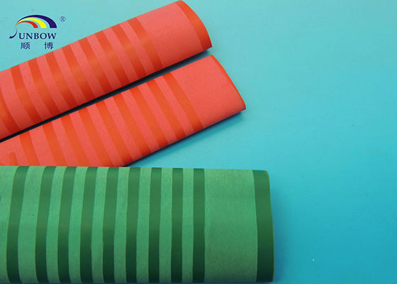 China Cross Lined Polyolefin Heat Shrink Tubing Fireproof and Waterproof Red Green Black supplier