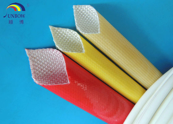 China Oil Resistant Benzene Resistant Braided Fiberglass Sleeve with Polyurethane Saturated supplier