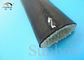 Silicone Coated Fibreglass Fire Sleeving Black 20mm For Steel Plants Smelters supplier