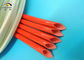 Colored Heat Treated 2.5KV Fiberglass Braided Wire Sleeve / Silicone Resin Coated Fiberglass Sleeving supplier