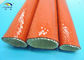 Red 100MM Silicone Resin Saturated Fiberglass Heat Resistant Sleeving Insulation supplier